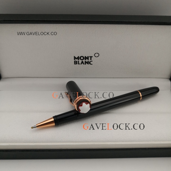 AAA Montblanc Heritage Collection Rouge Et Noir Rollerball Rose Gold Clip